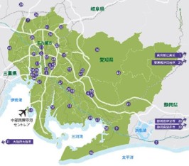 図2-1 アジア競技大会会場の分布
