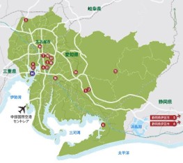 図2-2 アジアパラ競技大会会場の分布